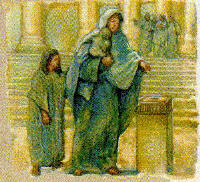 The widow giving her two coins