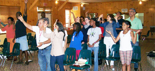 People at the prayer retreat