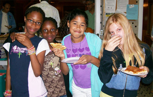 Girls at the retreat