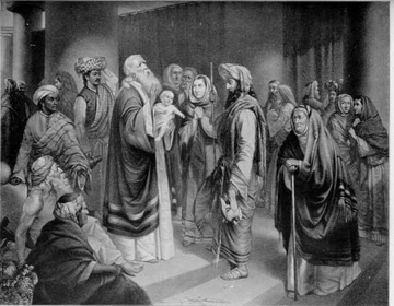 Simeon blessed the baby Jesus