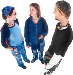 students talking