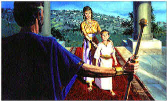 Bathsheba presents Solomon to David