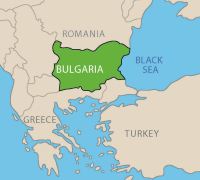 Map showing location of Bulgaria in southeastern Europe