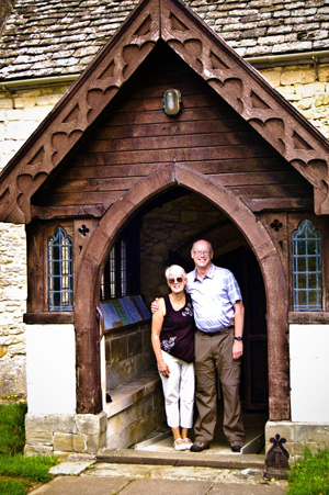 Two people in the doorway