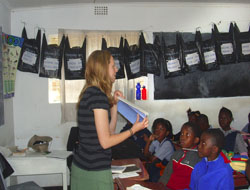 Kayla teaching in a classroom