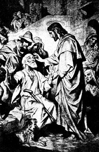 Jesus healing the blind man