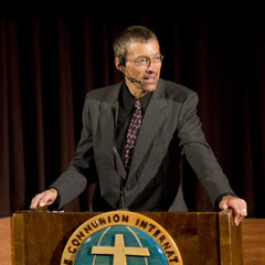 Rev. Dr. Elmer Colyer presenting at the 2011 Canadian National Conference (GCI)
