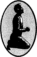 Sillhouette of someone kneeling
