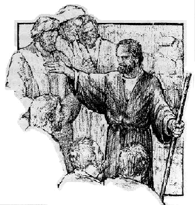 A preacher. Drawing by Ken Tunell
